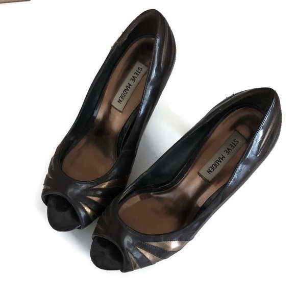 Steve Madden 4 inch heels black & gold - 4 inch - Picture 2 of 5